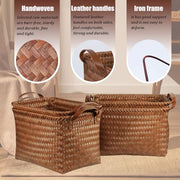 BROWNLILY Handwoven Wicker Storage Baskets, Pack of 4, Brown