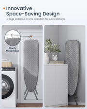 SONGMICS Ironing Board, Foldable, with Iron Rest, 43 x 13 Inches | Height Adjustable up to 34.6 Inches, with Cover and Pad, Iron Rest, Hook, Heavy-Duty Steel Legs, BORIX Collection ULLB001G01