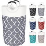 Large Laundry Basket 82L Tall Collapsible Hamper with Handles for Dorm Grey