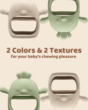 ChooKaChoo 2 Pack Baby Teething Toy Silicone Teething Mitten for Babies Over 3 Months Anti Dropping Wrist Hand Teethers Baby Chew Toys for Sucking Needs, BPA Free