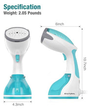 BEAUTURAL Steamer for Clothes, Handheld Garment Fabric Wrinkle Remover | 30-Second Fast Heat-up, Ceramic Heating Plate, Auto Shutoff, Large Detachable Water Tank, Portable Design, 1200 Watts