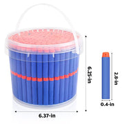 Pokiiulk Refill Darts Bullets Compatible with Nerf Guns N-Strike Elite Series, 300PCS Refill Darts Premium Foam Bullets Pack with Portable Storage Bucket