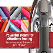 CHI Steam Professional Iron for Clothes with Vertical Steam Burst | Titanium Ceramic Soleplate, 300+ Steam Holes, 1700 Watts, 3-Way Auto Shutoff, XL 10' Cord