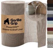 GORILLA GRIP powerGRIP Drawer Shelf and Cabinet Liner, 12"x10', Beige | Thick Strong Hold, Non-Adhesive, Protect Kitchen Cabinets and Cupboard, Bathroom Drawers, Easy Install Mat