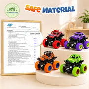 ANAOER 4 Pack Monster Trucks Toys for Boys 2 3 4 5 6 7 Year Old, Friction Powered Pull Back Car Toys for Toddlers Kids Ages 3-5 2-4 4-7, Best Birthday Christmas Party Gift for Boys and Toddlers