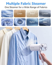 Nirrom Steamer for Clothes, Portable Handheld Garment Steamer & Iron 2 in 1 | Clothes Steamer Handheld 1000W Fast 30s Heat-up, Foldable Clothing Steamer for Travel, office, 120V Only, Anti-Spill, 180ML