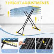 APEXCHASER Foldable 7-Level Heigh Adjustable Ironing Board with Iron Rest | 13 x 43 in, alloy structure, height adjustable, safety lock, foldable easy storage for Laundry Rooms, Bedrooms