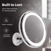 10x Magnifying Makeup Mirror with LED Light and Suction Cup